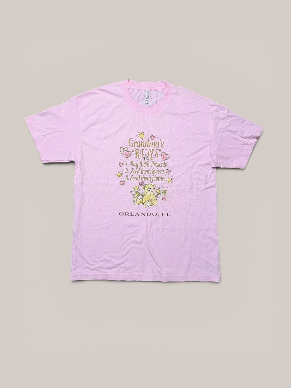 90s Vintage Light Pink ‘Grandmas Rules’ Tee
